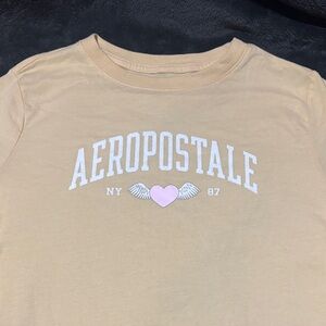 Aeropostale Women’s Yellow Tee with Heart Graphic